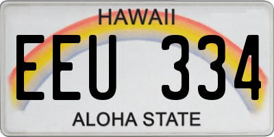 HI license plate EEU334