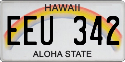 HI license plate EEU342