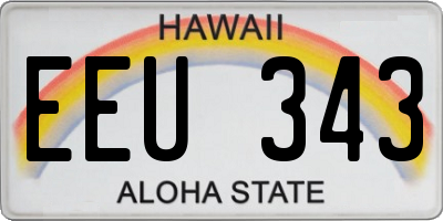 HI license plate EEU343