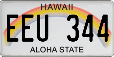 HI license plate EEU344