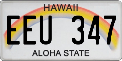 HI license plate EEU347