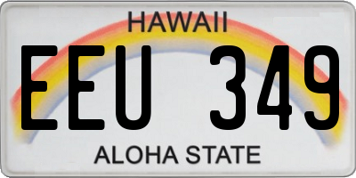 HI license plate EEU349