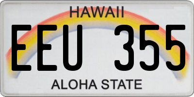 HI license plate EEU355