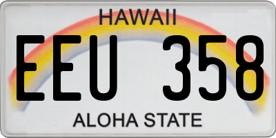HI license plate EEU358