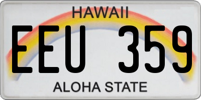 HI license plate EEU359