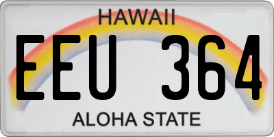 HI license plate EEU364