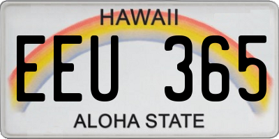 HI license plate EEU365
