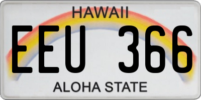 HI license plate EEU366