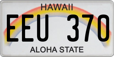 HI license plate EEU370