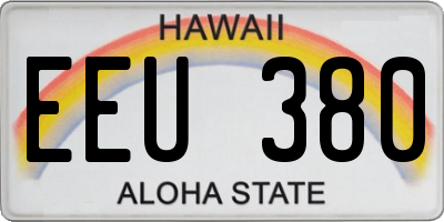 HI license plate EEU380