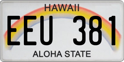 HI license plate EEU381