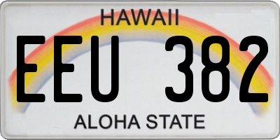 HI license plate EEU382