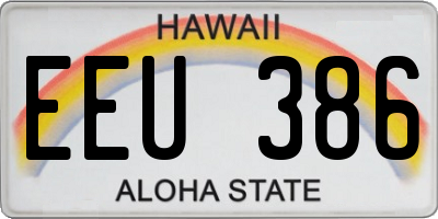 HI license plate EEU386