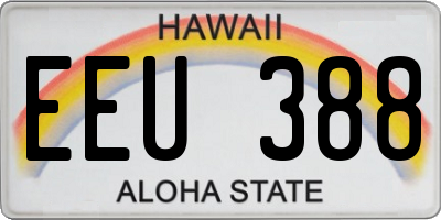 HI license plate EEU388