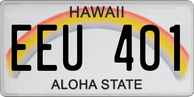 HI license plate EEU401