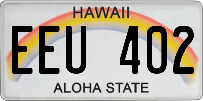 HI license plate EEU402