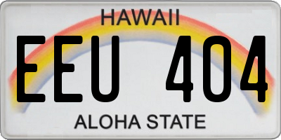 HI license plate EEU404