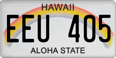 HI license plate EEU405