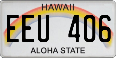 HI license plate EEU406
