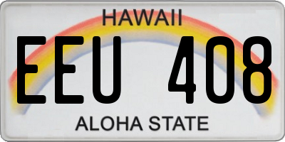 HI license plate EEU408