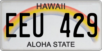 HI license plate EEU429