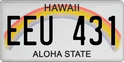 HI license plate EEU431