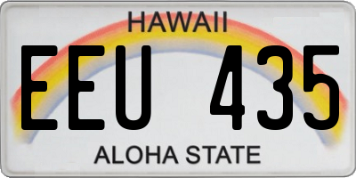 HI license plate EEU435