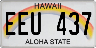 HI license plate EEU437