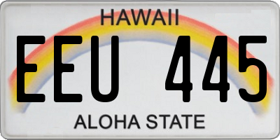 HI license plate EEU445