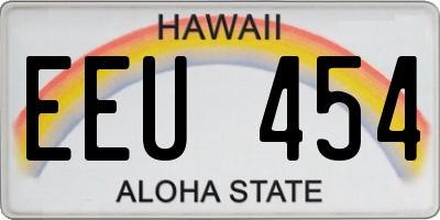 HI license plate EEU454