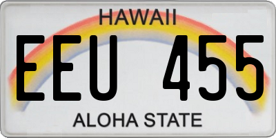 HI license plate EEU455
