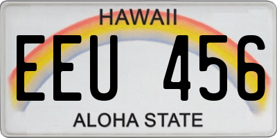 HI license plate EEU456