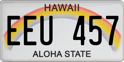 HI license plate EEU457
