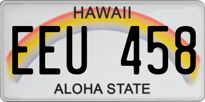HI license plate EEU458