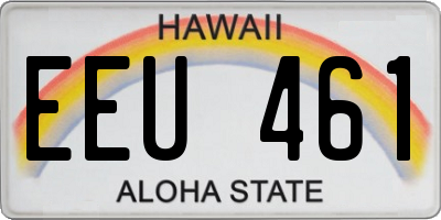 HI license plate EEU461