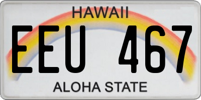 HI license plate EEU467