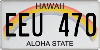 HI license plate EEU470