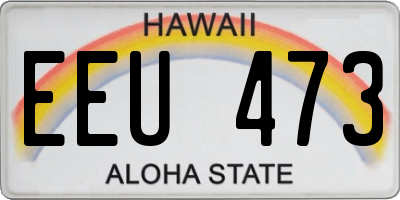 HI license plate EEU473