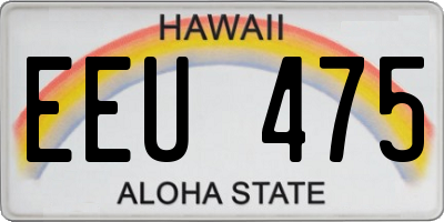 HI license plate EEU475
