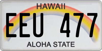 HI license plate EEU477