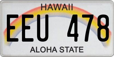HI license plate EEU478