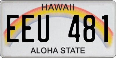HI license plate EEU481