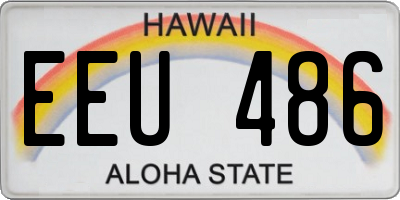 HI license plate EEU486