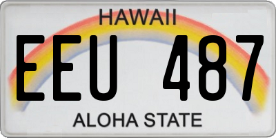 HI license plate EEU487