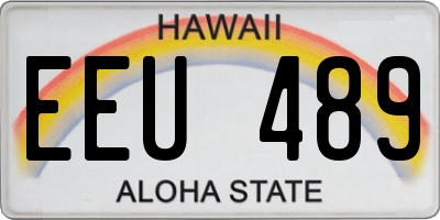 HI license plate EEU489