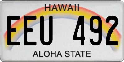 HI license plate EEU492