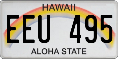 HI license plate EEU495