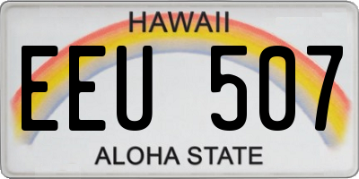 HI license plate EEU507