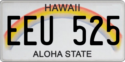 HI license plate EEU525