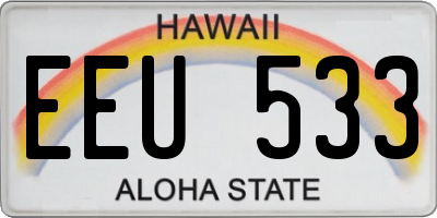 HI license plate EEU533